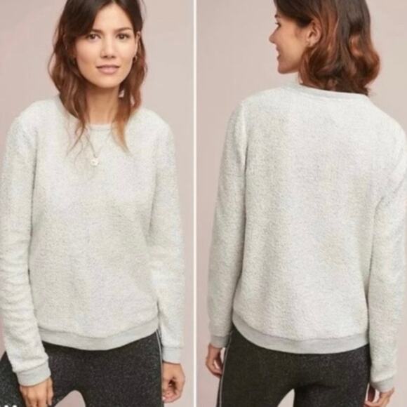 Dolan Anthropologie Women's Silver & White Crewneck Pullover Sweater Size Small - Picture 1 of 10